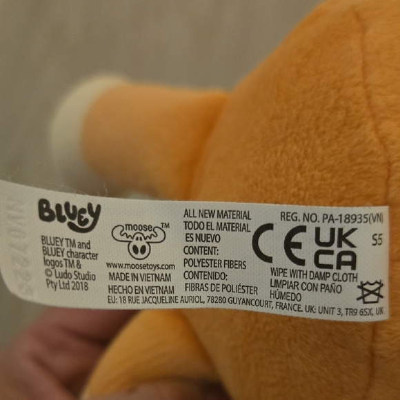 Bluey Orange and Cream Plush Toy - Picture 3 of 5